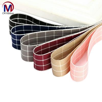 China Viable Manufacturers Wholesale Great Plaid Garment Accessories Belt Checked Webbing for sale