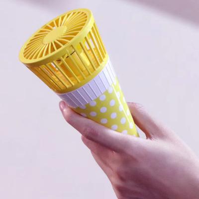 China 2021 New Design 2021 New Design Ice Cream Mini Ice Cream Fans Hand Held Outdoor Fans USB Electric Fan for sale