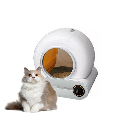 China Sustainable Smart Pet Litter Box Cat Litter Box Remote Control Smart Toilet APP Remote Control Bin Machine With Digital Display for sale