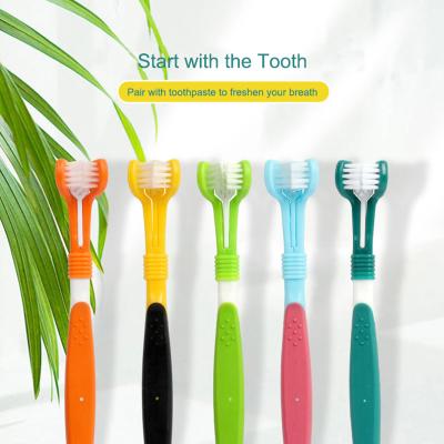 China Wholesale Cheap Three Head Pet Cat Dog Toothbrush For Dog Toothbrush Heads From Viable Factory LOW MOQ Big Small for sale