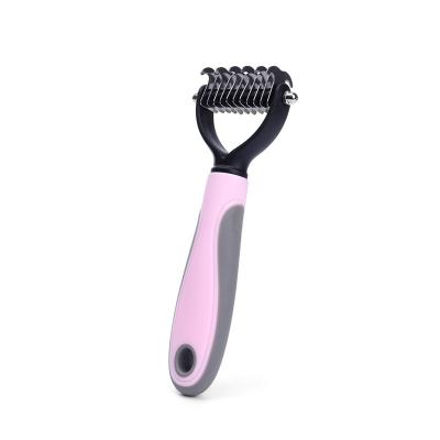 China Cat Grooming Gently Removes Loose Remover Viable Pet Hair Undercoat Brush Pet Slicker Cleaning Brush for sale