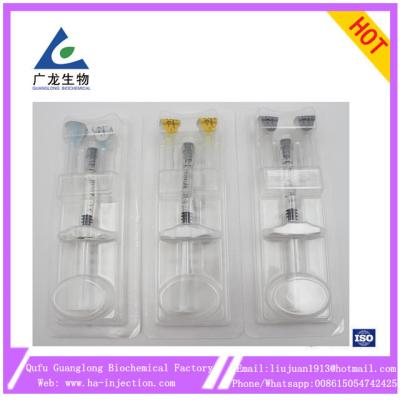 China 1ml GMP Pure cross Linked injectable anti wrinkle hyaluronic acid injection injections d'acide hyaluronique pour acheter for sale