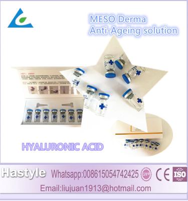 China HA Mesotherapy ampoule vials Face beauty Hyaluronic Acid can be injected No Animal Biofermated 5ml*7 vials each box for sale