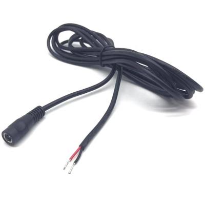 China 3ft Industrial Black Female To Tail Cable Power Cord 5.5x2.5MM DC Power Tin Plate for sale