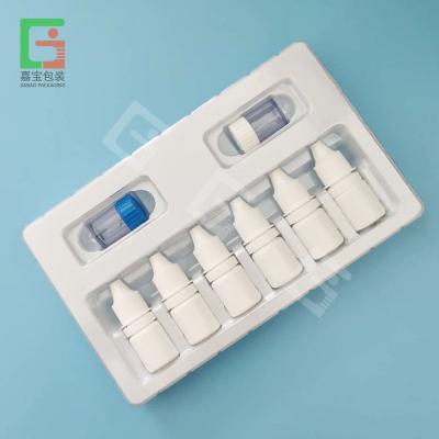 China New Recycled Materials Custom Rectangle Oral Liquid Ampoule Plastic Tray Blister Plastic Packaging Boxes for sale