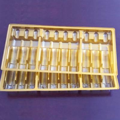 China New Customized Recycled Materials Blister Recyclable Plastic Vial Medical Bottle Holder Inserted Into Packaging Tray for sale