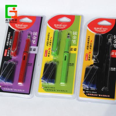 China Recycled High Frequency Folding Gel Pen Pencil Packaging Box Materials Stationery PVC PET Blister Card Blister Box for sale