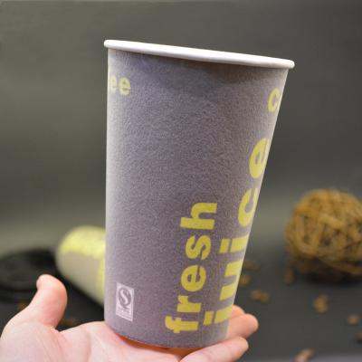 China Recyclable Custom 8oz/12oz/16oz/22oz Logo Printed Food Grade PE Coated Paper Cup Foam Coffee Paper Cups With Lid for sale