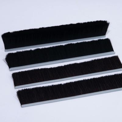 China Automatic Industrial Slatted Door Brush Strip Cleaning/Polish/Deburring Adhesive Aluminum Strip Brush Machine for sale