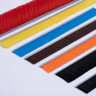 China Cleaning/Polish/Deburring Sealing Strip Brush Industrial Wire Small Steel Fin Strip Brush With Double Row for sale