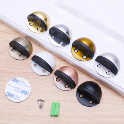 China Easy Installation Door Hardware 304 Stainless Steel Rubber Hemisphere Easy Install Door Magnet Stopper for sale