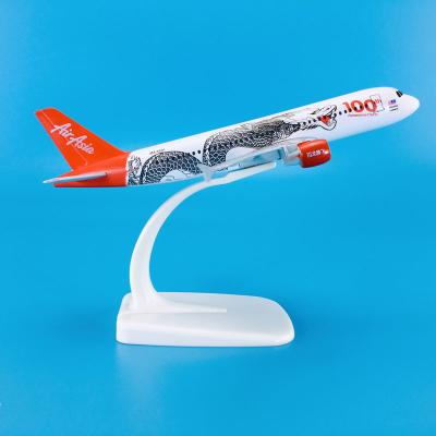 China Zinc Alloy Model Aircrafts Airbus A320-200 Malaysia Air Asia 100th Plane Global Hot Sale 1:235 Baza Airplane Model New Product 16cm for sale