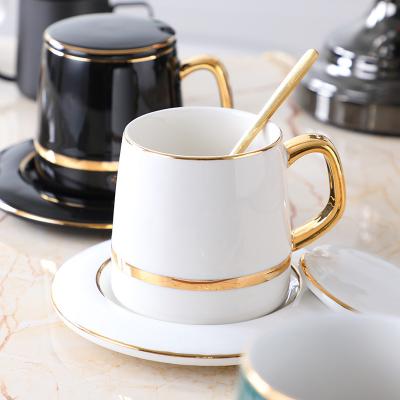 China SQ-6008 Viable Quality Customizable Classic Home Office Direct Selling High Manufacturer Coffee Tea Cup Ceramic Dish Set for sale