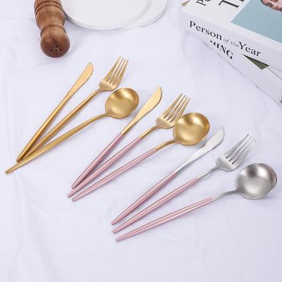 China Viable Manufacturer Selling Directly Stainless 304 Steel 18/8 Dinner Knife Forks and Spoons 3 Pieces Utensil Set Dinnerware Cutlery Set for sale