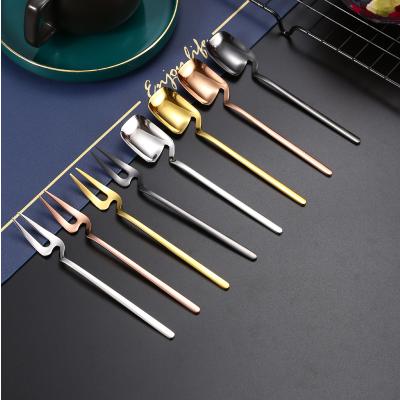 China Viable Manufacturer Direct Selling Mirror Polish Creative Hanging 18/8 304 Stainless Steel Spoon Teaspoon Fruit Fork for sale