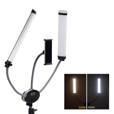 Chine Kit léger fascinant 3200K 5500K de support de trépied de double des bras LED de couleur de Bi de suffisance de lumière extension flexible de cil à vendre