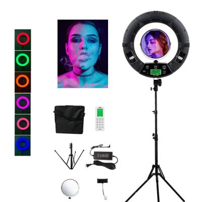 Chine Maquillage Ring Light With Mirror de l'ABS 96W de pouce LED Ring Light de Live Steaming RVB 18 à vendre