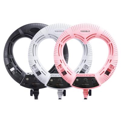 China poder recarregável de Ring Light Battery do coração 96w fontes da fábrica do diodo emissor de luz Selfie Ring Light For Live Streaming de 18 polegadas à venda