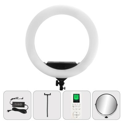 China 22 Inch Led Ring Light Lcd Diplay Screen Beauty Lash Lamp 100w Makeup Set Remote Control zu verkaufen