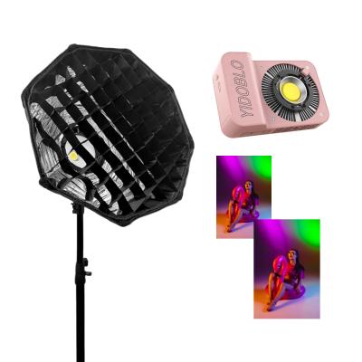 China 2700-7500K cob led video licht 60W Handheld Studio videocamera 12 licht effecten COB Pocket Fill Light Te koop