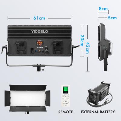 China Yidoblo GL-3000bi 300W Kontinuierliche Ausgangsbeleuchtung Kamera Video-Fernseh-Studio-Ausrüstung 3200k-5600k Film-Shoot-Licht zu verkaufen