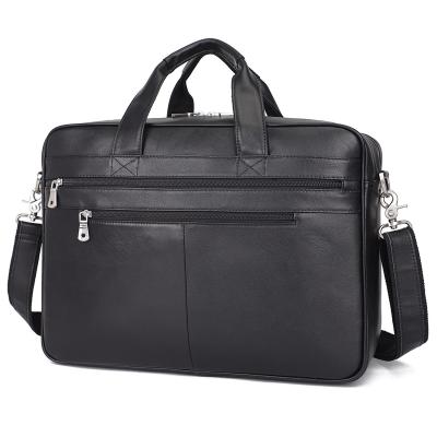 China Meet Laptop Bags Briefcases Business Men Cowhide Shoulder Laptop Bag Black Simple Solid Color One Convenient For Going Out Can Customize Mens Briefcase for sale