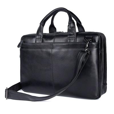 China Meeting Laptop Bags Factory Custom Logo Business Men Leather Office Briefcases Bag Men Leather Handbag 15 Inch Laptop Bag Office Lawyer Leather Briefcase for sale