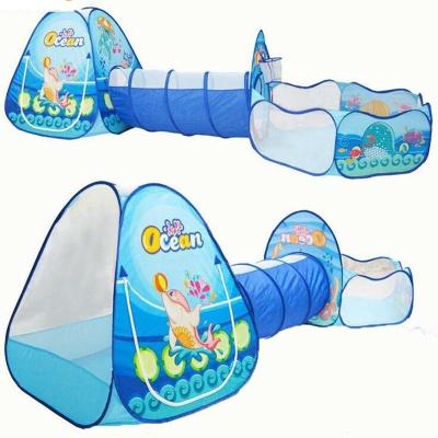 China Sports Toys 3in1 Kids Play Tent Playhouse Crawling Tunnel Ball Pool Kids Indoor Outdoor Toys for sale