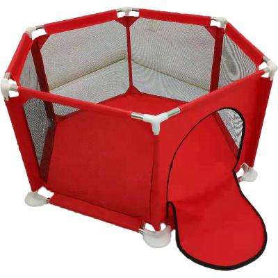 China Sports Toy Steel Tube Frame Pool Balls Hexagon Playpen For Baby Safety Slide Playpen Barrier for sale