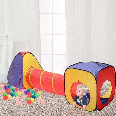 China Pop Up Style And Easy Foldable 3 In 1 Baby Tent House Tunnel Ball Pit For Kids Play Tent Baby Kids Play Center Use For Indoor Outdoor for sale