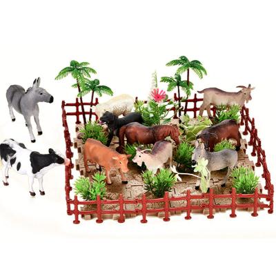 China Boys Plastic Animal Model Gift Small Animal Theme Toys Farm Animal Wild Animal Figure Set With Accessories for sale