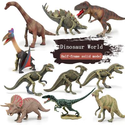 China Newest Design Half-frame Dinosaur Plastic Solid Figures Dinosaur Toys Educational Animal Toy Set For Children for sale