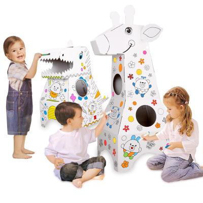 China DIY 3D Doodle Cardboard Graffiti DIY 3D Doodle Cardboard Coloring Portable Educational Painting Giraffe for sale