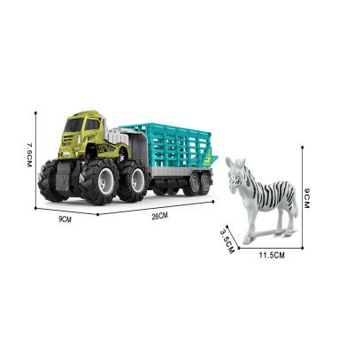 China Toy Animal Series New Friction Truck Friction Car Toy Alloy Transport Truck Plastic Car For Children for sale