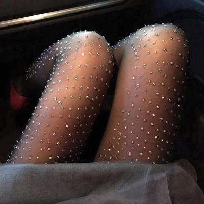 China B14074A Custom Women's Stockings Mesh Rhinestone Breathable Pantyhose for sale