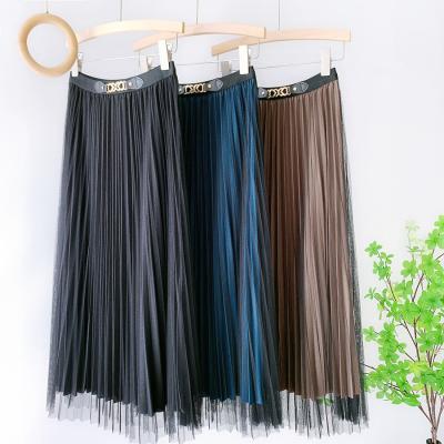 China B51856A Breathable Elegant Women High Waist Skirt Tulle Long Skirts For Lady for sale