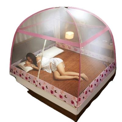 China Summer Mosquito Net Insect Mesh Folded Mesh Mongolian Yurt Bed Netting Tents With Zipper Double Door Mosquito Nets Canopy for sale