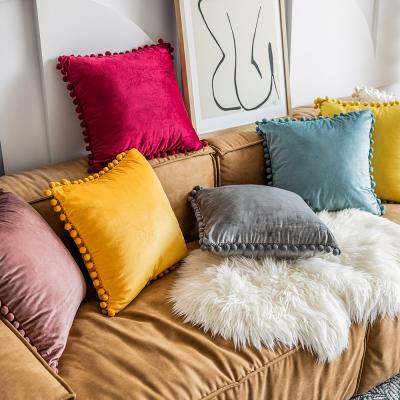 China 2021 New Design Solid Color Luxury Velvet Cushion Cover Anti-Static Soft Cushion Pillows for sale