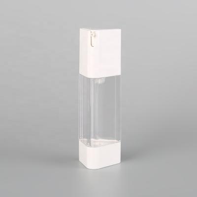 China PETG Triangle Shape Lotion Cosmetic Packaging Airless Bottle 30ml Airless Pump Bottle for sale