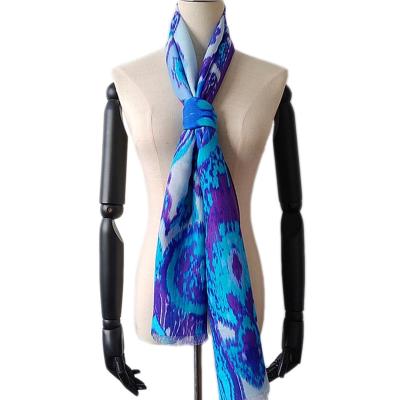 China Wool Silk Custom Printed Silk Wool Head Shawl Scarf for sale