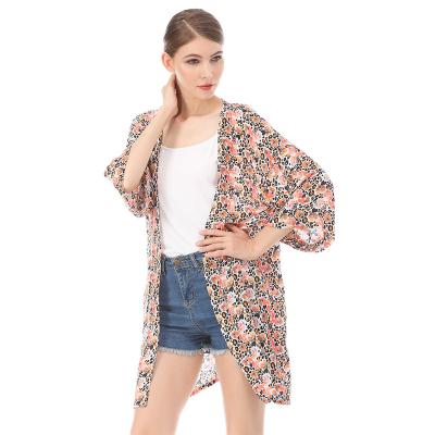 China Fashion QUICK DRY Custom Patterns Ladies Kimono Cardigan Beach Blouse Digital Printed Dress Cover Up for sale