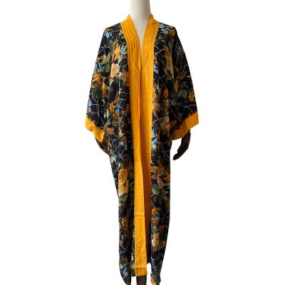 China Custom QUICK DRY custom digital printed silky long robe streetwear women vintage casual kimono robe for sale