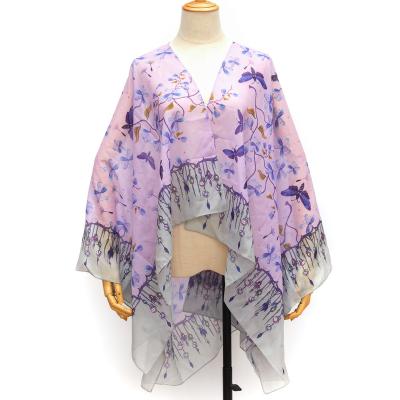 China QUICK DRY custom designs sublimated print silk like polyester chiffon beach kimono jacket cardigan top women for sale