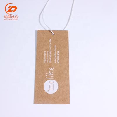 China Custom Apparel Kraft Hang Logo Viable Labels Label Printed Label With String for sale