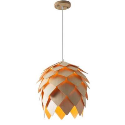 China European Wooden Dining Chandeliers Nordic Style For Suites Light Pine Cones Pendant Lamp for sale