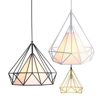 China Modern Modern Metal Ceiling Hanging Pendant Lamp Light Dining Retro Wrought Iron Gold Cage Chandelier for sale