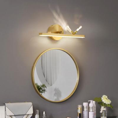 China Post Modern Lighted With Led Brass Makeup Lamp Vanity Mirror Lights for sale