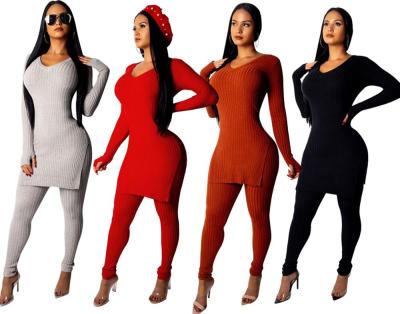 China QUICK DRY Women'S Sheer Knitted Sheer Long Sheath Long Sheath Pullover Sweater Two Piece Suit Suite For Girls for sale