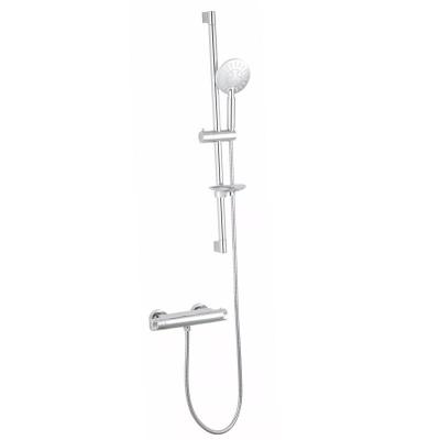 China With Sliding Bar Bathroom Hot Water Mixer Shower Set Bathe Head Shower Brass Alloy Column Shower Head Shower for sale