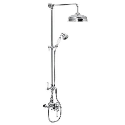 China Floor Stand Faucets Bathroom Exposed Bath And Shower Faucets Mixers Hot Cold Shower Set Traditional Thermostatic Faucet Mixer Shower for sale